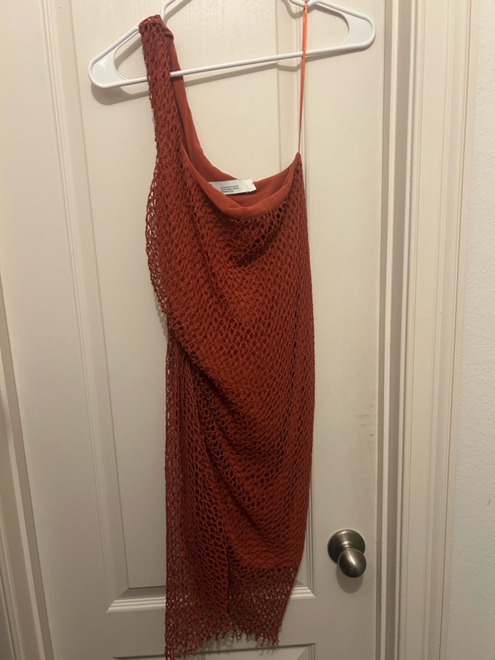 IRO Asymmetrical One-Shoulder Dress in Rust - Picture 6 of 7